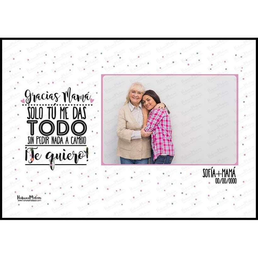 Lámina personalizada con foto - Te quiero mamá