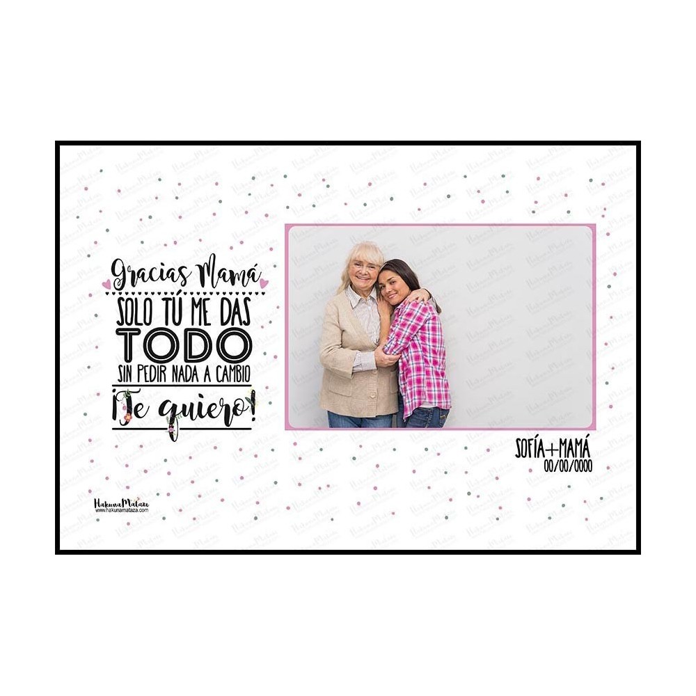 Lámina personalizada con foto - Gracias, solo...