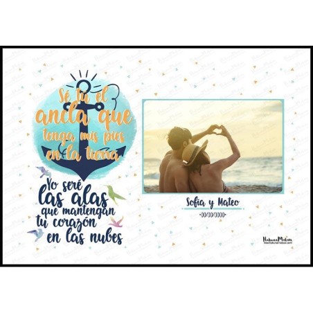 Lámina personalizada con foto - Sé tú el ancla que tenga mis pies en la tierra