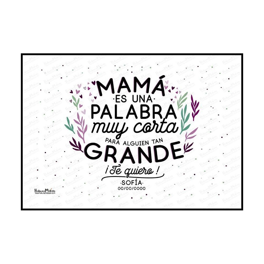 Lámina - Mamá es una palabra muy corta