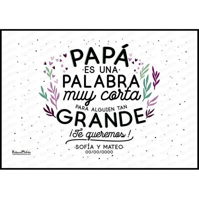 Lámina - Papá es una palabra muy corta