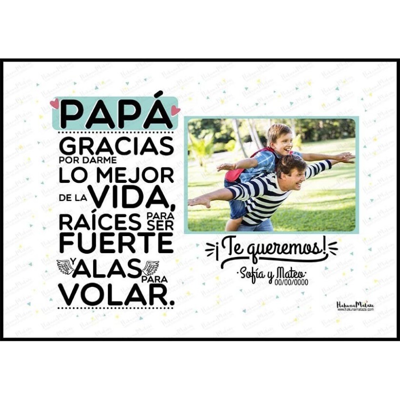 Lámina con foto - Papá gracias por darme lo mejor
