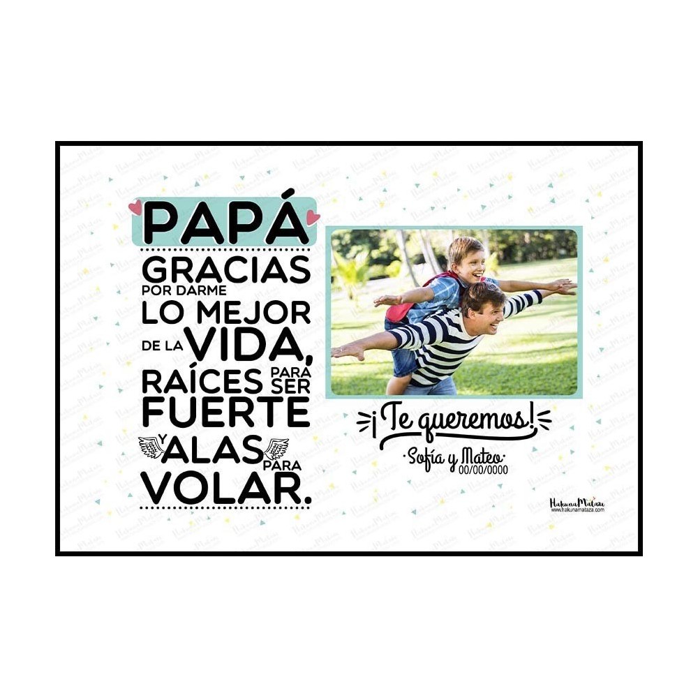 Lámina personalizada con foto - Papá gracias por darme lo mejor