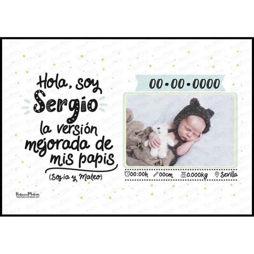 Lámina natalicio personalizada con foto - Soy la versión...