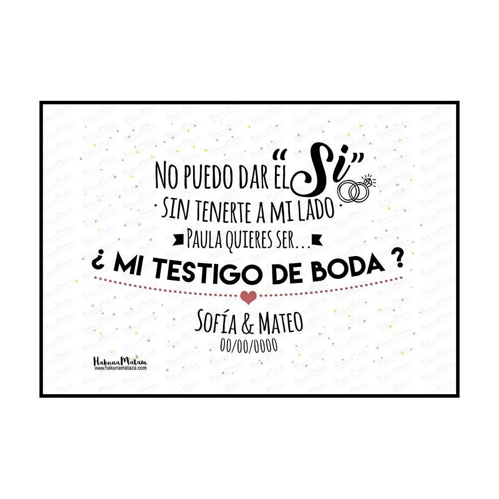 Lámina personalizada - No puedo dar el si, quieres ser