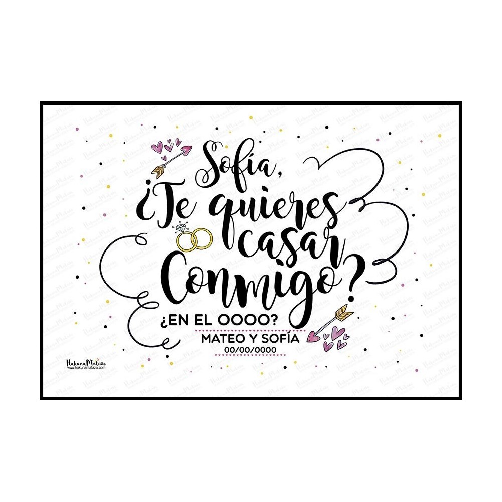 Lámina personalizada - ¿Te quieres casar conmigo?