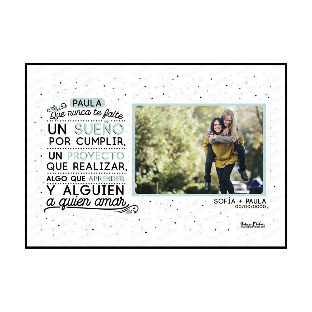 Lámina personalizada con foto - Que nunca te falte
