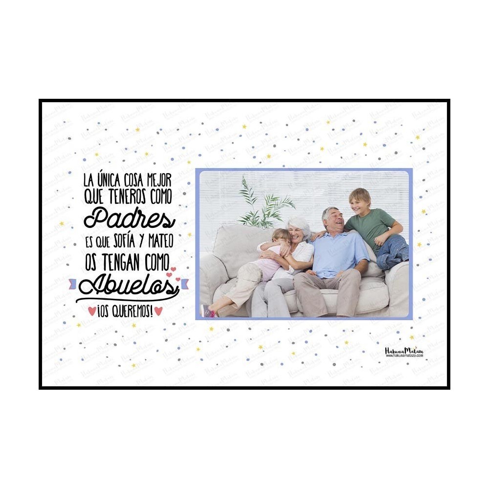 Lámina con foto - La única cosa que teneros como padres