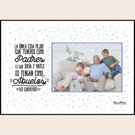 Lámina con foto - La única cosa que teneros como padres · detalle