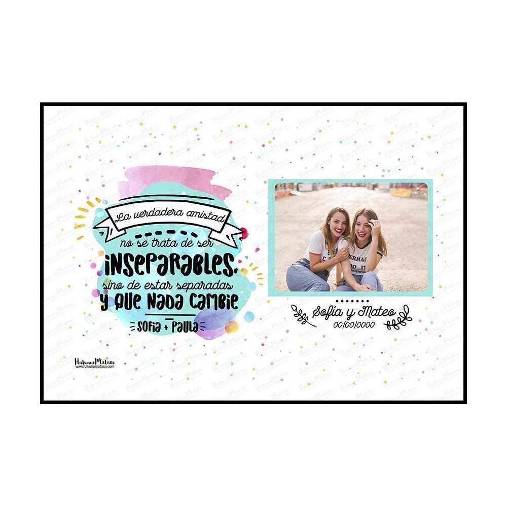 Lámina personalizada con foto - La verdadera amistad