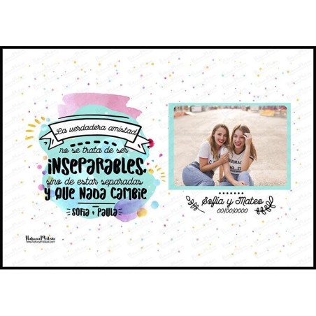Lámina personalizada con foto - La verdadera amistad Lámina personalizada con foto - La verdadera amistad