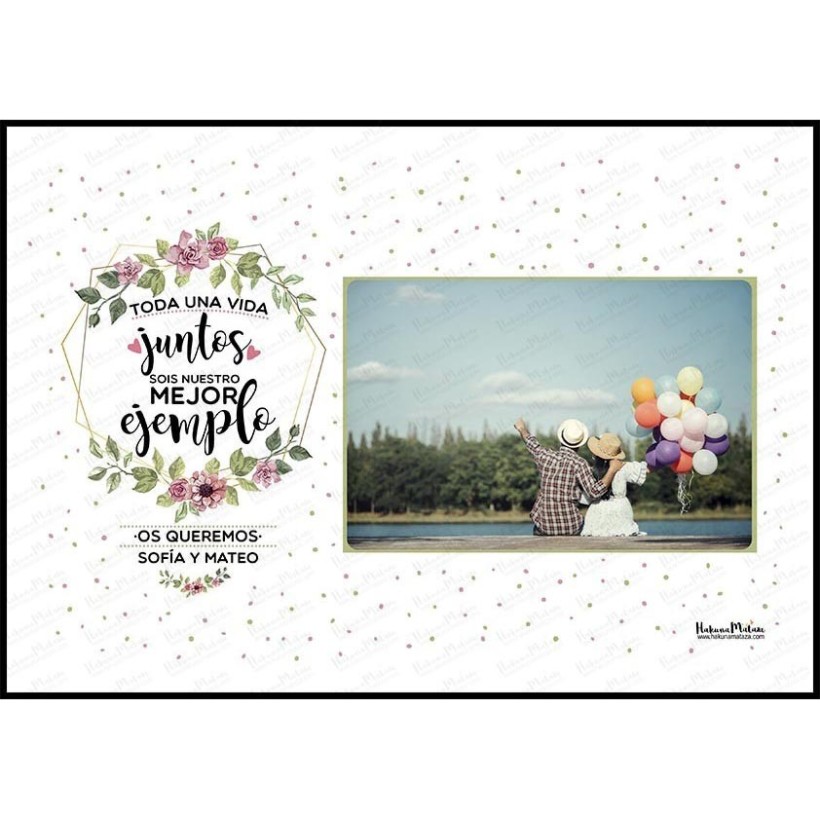 Lámina personalizada con foto - Toda una vida juntos sois nuestro mejor ejemplo Lámina personalizada con foto - Toda una vida juntos sois nuestro mejor ejemplo
