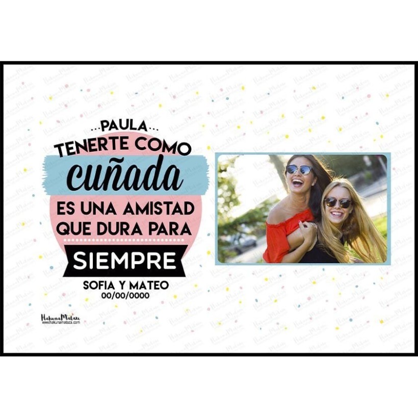 Lámina con foto personalizada - HERMANO contigo he conocido