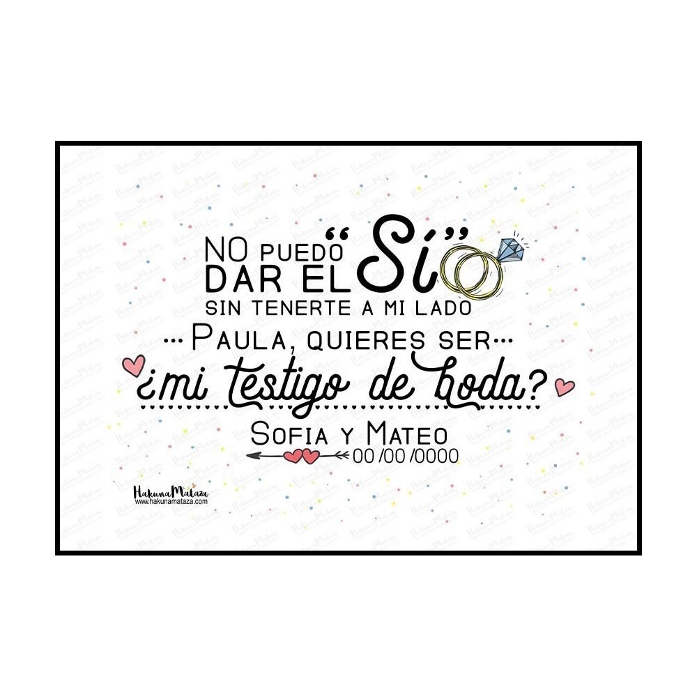 Lámina - No puedo dar el sí sin tenerte a mi lado