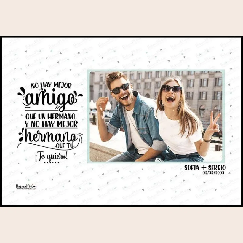 Lámina personalizada con foto - No hay mejor amigo que un hermano 2