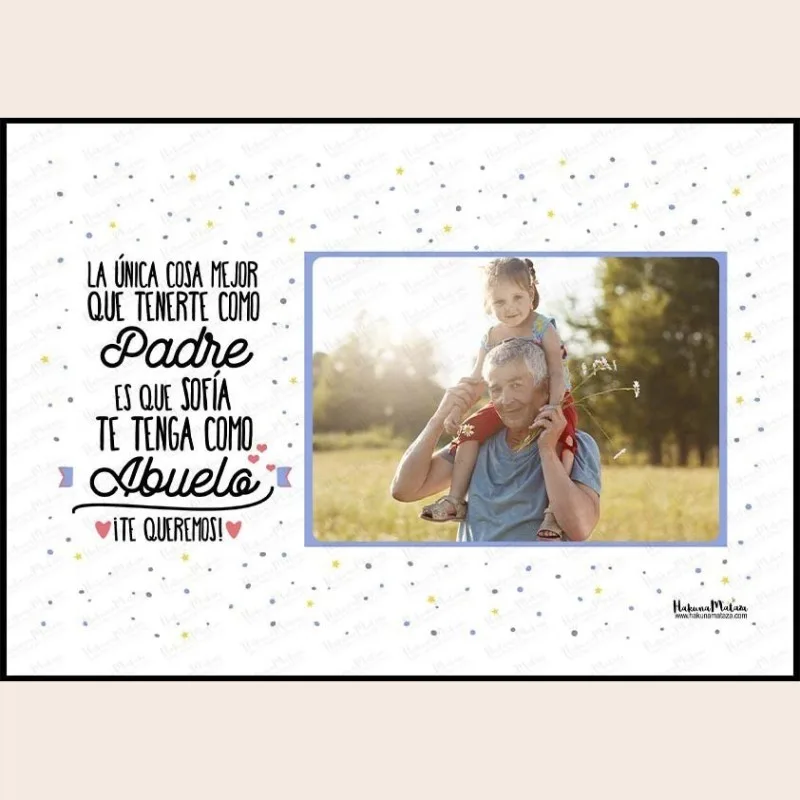 Lámina con foto - La única cosa mejor de tenerte como padre · detalle