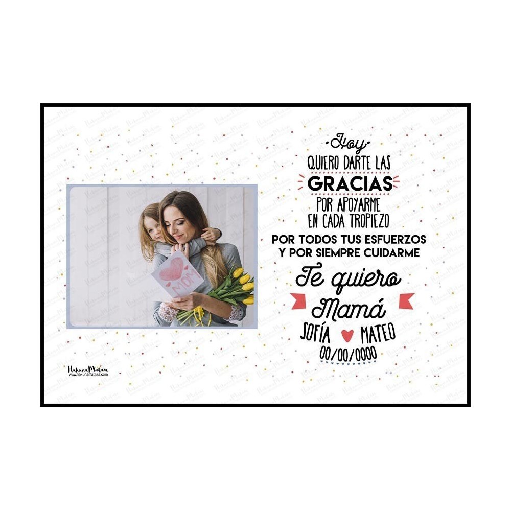 Lámina con foto - Te quiero mamá