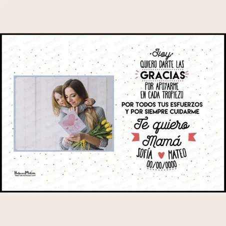 Lámina personalizada con foto - Te quiero mamá · detalle