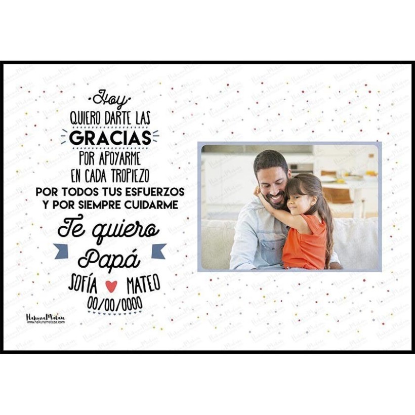 Lámina personalizada con foto "Gracias por estar siempre a mi lado".