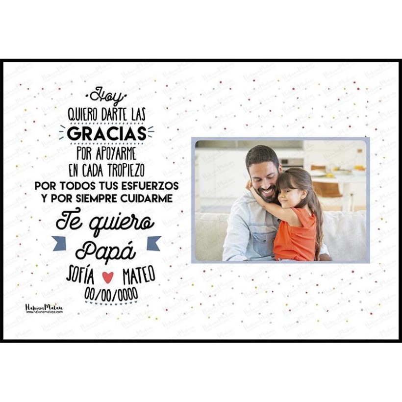 Lámina personalizada con foto - Papá eres mi príncipe azul