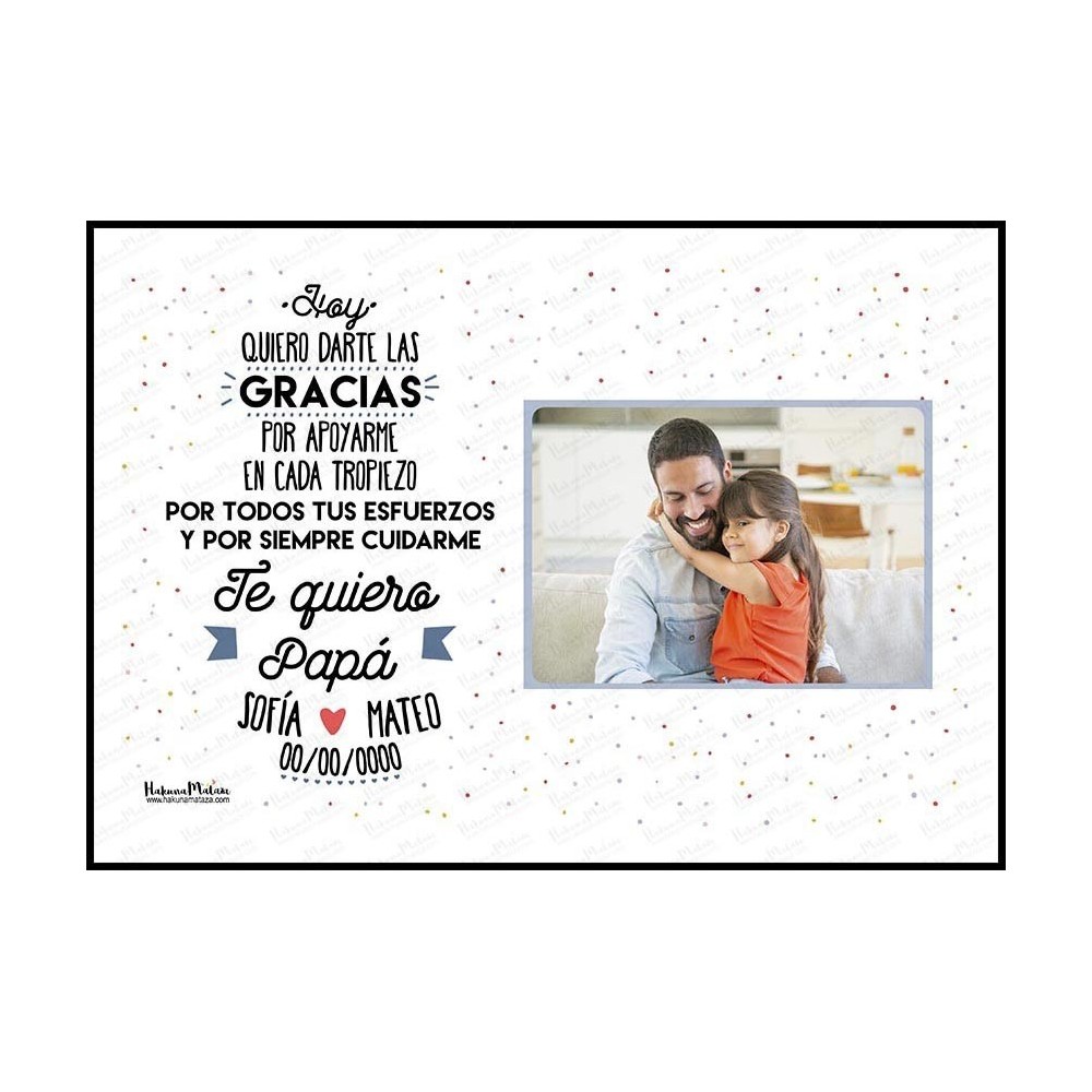 Lámina personalizada con foto "Gracias por estar siempre a mi lado".