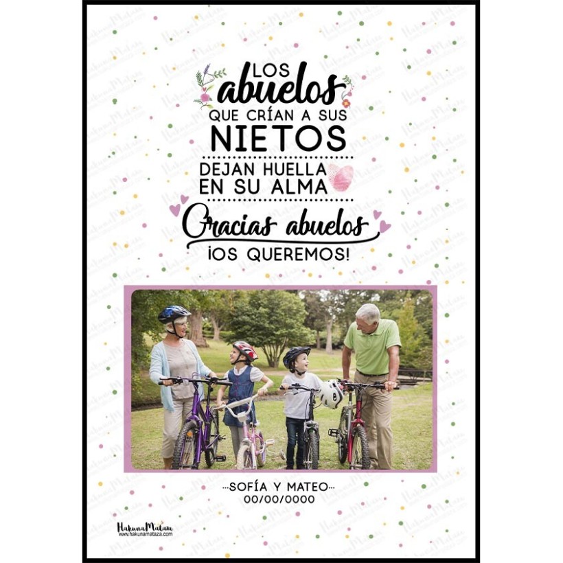 Lámina personalizada con foto - Los abuelos que crían a...