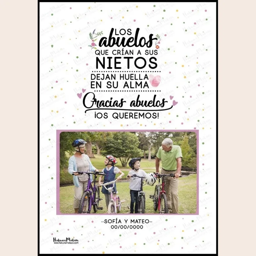 Lámina personalizada con foto - Los abuelos que crían a sus nietos | Hakuna Mataza 2
