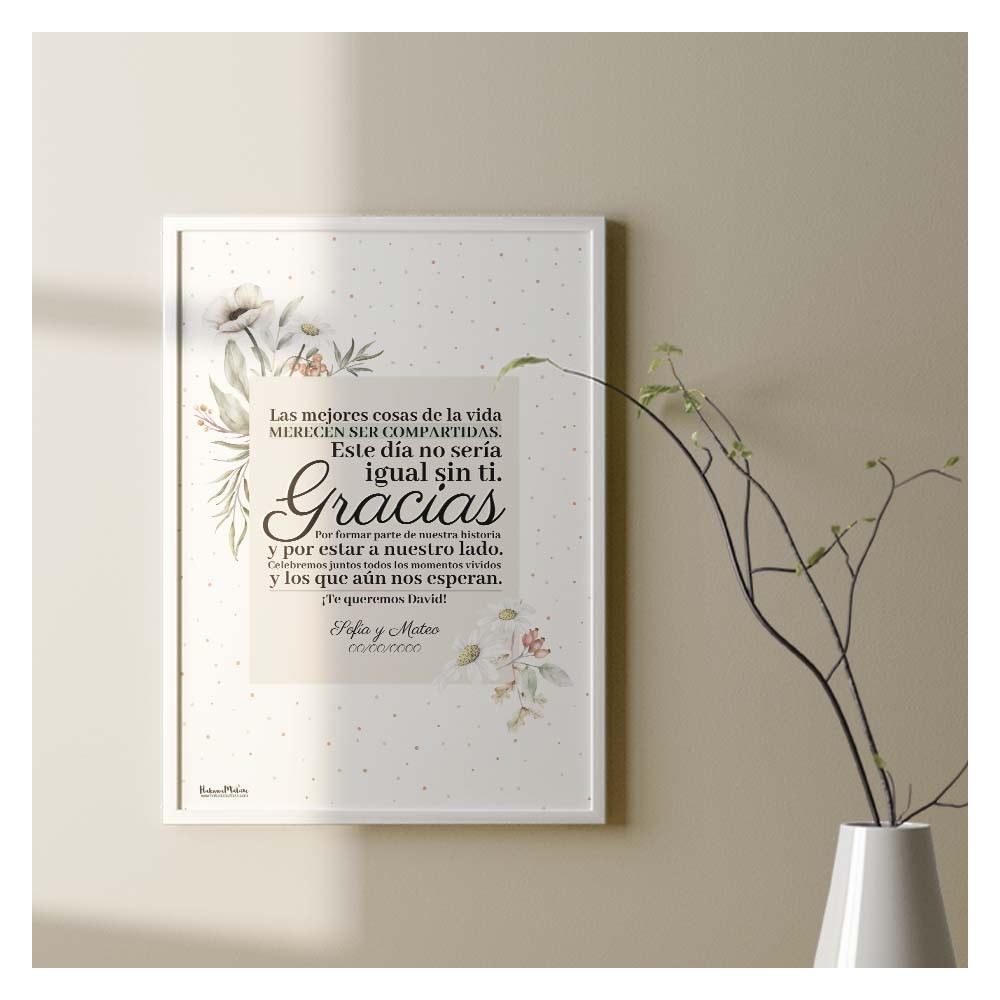 Lámina personalizada - Las mejores cosas de la vida merecen ser compartidas