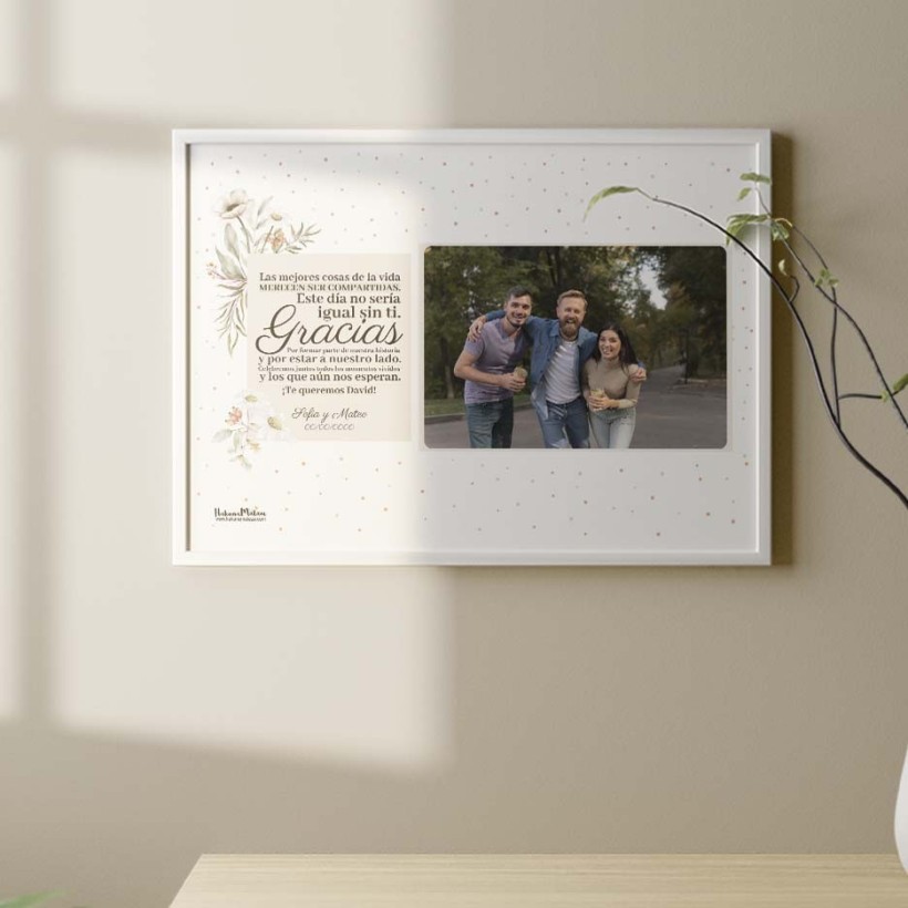 Lámina personalizada con foto - Las mejores cosas de la vida merecen ser compartidas Lámina personalizada con foto - Las mejores cosas de la vida merecen ser compartidas