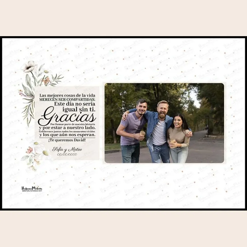 Lámina personalizada con foto - Gracias por formar parte de nuestra historia | Hakuna Mataza 2