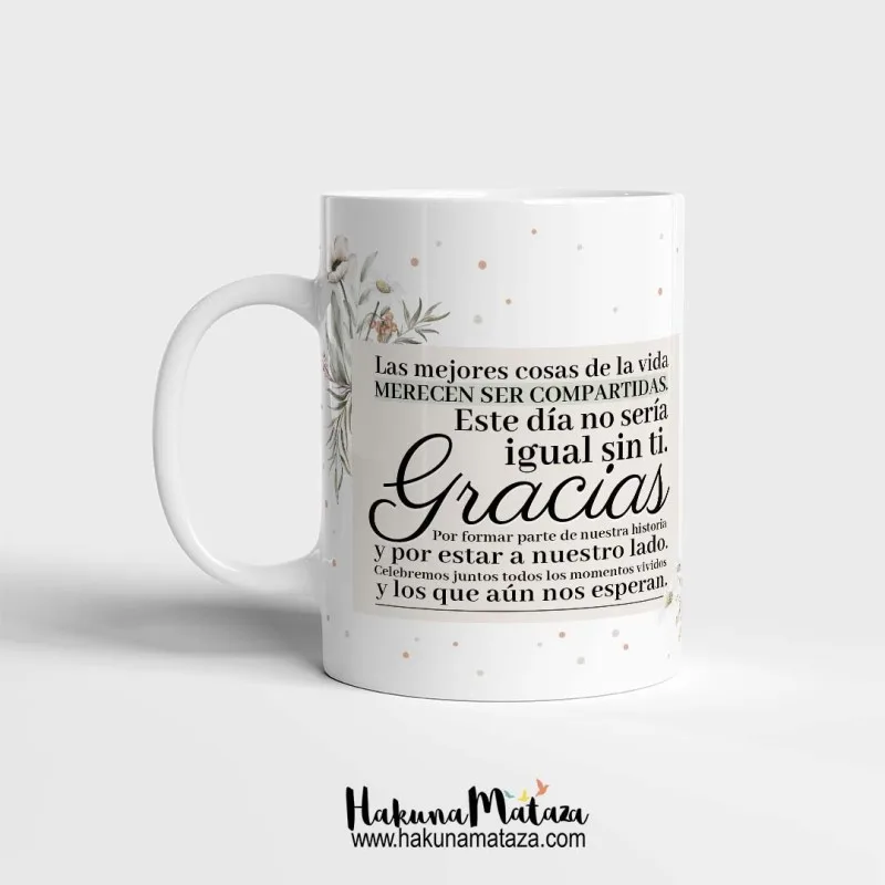 Taza personalizada - Las mejores cosas de la vida merecen ser compartidas | Hakuna Mataza