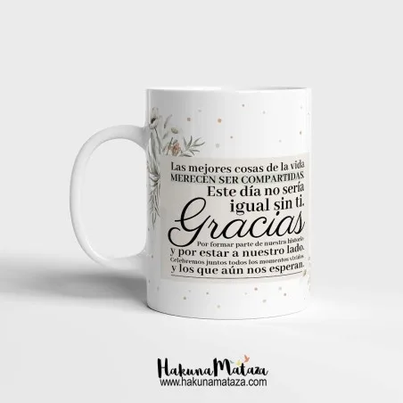 Taza personalizada - Las mejores cosas de la vida merecen ser compartidas | Hakuna Mataza