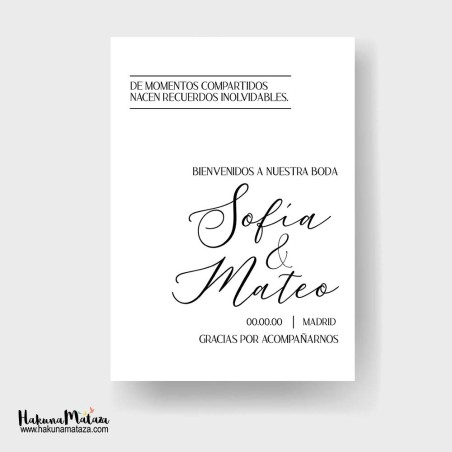 Cartel de bienvenida - Minimalista