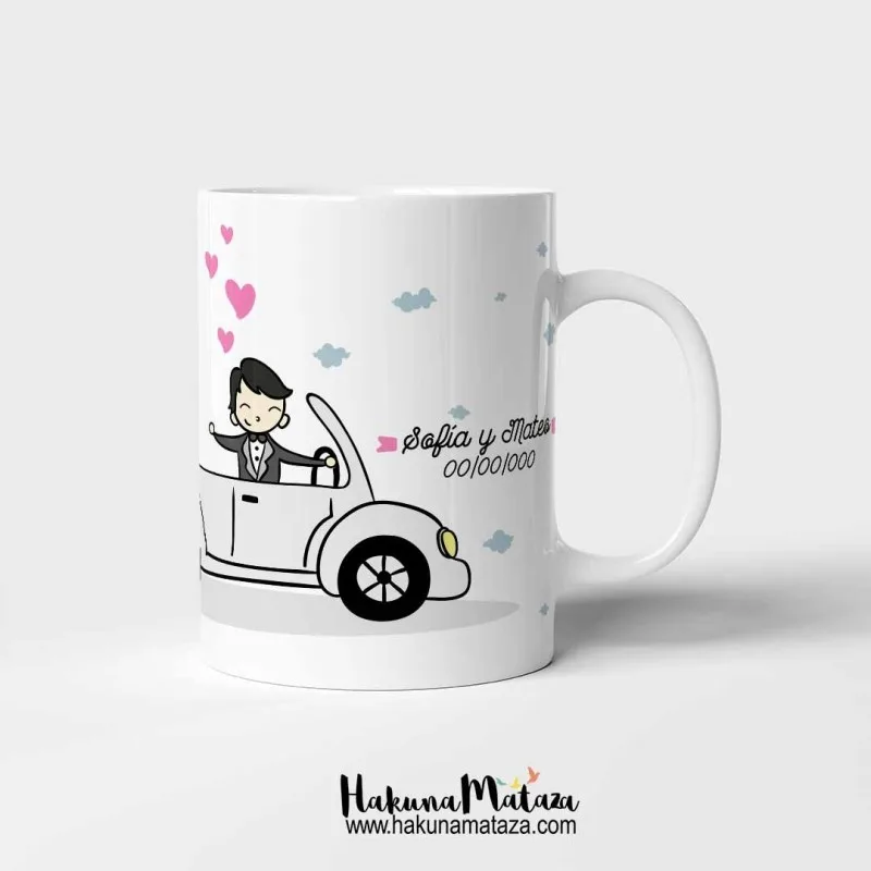 Taza personalizada - El chófer más molón de la boda · detalle