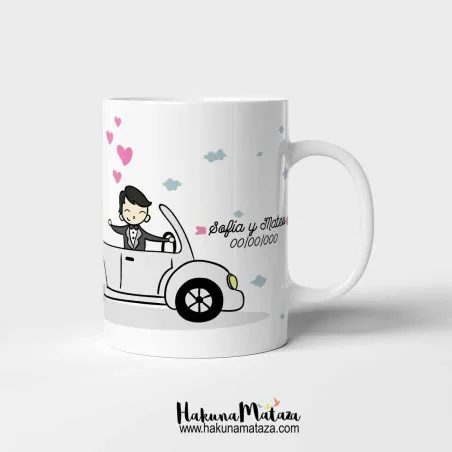 Taza personalizada - El chófer más molón de la boda · detalle