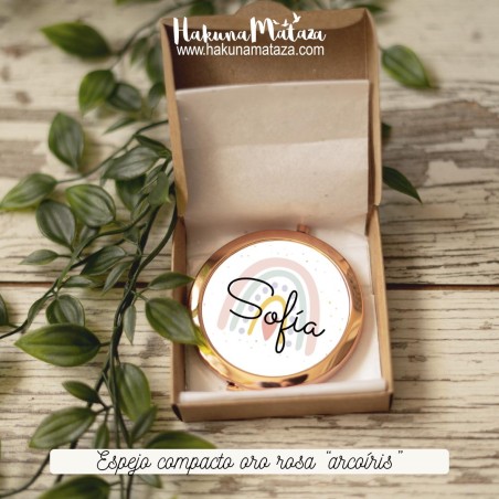 Espejo compacto - Arcoíris y nombre Espejo compacto - Arcoíris y nombre