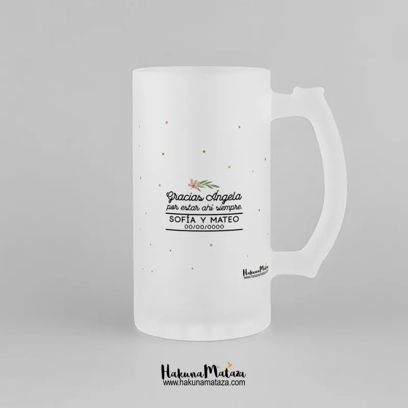 Jarra de cristal personalizada - Lo más bonito · detalle