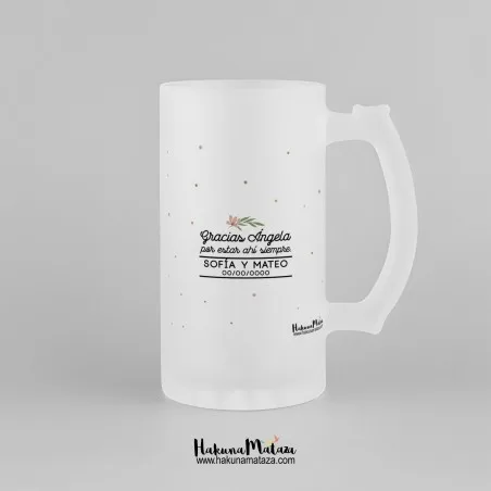 Jarra de cristal personalizada - Lo más bonito · detalle