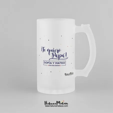 Jarra de cristal personalizada - De tu mano · detalle