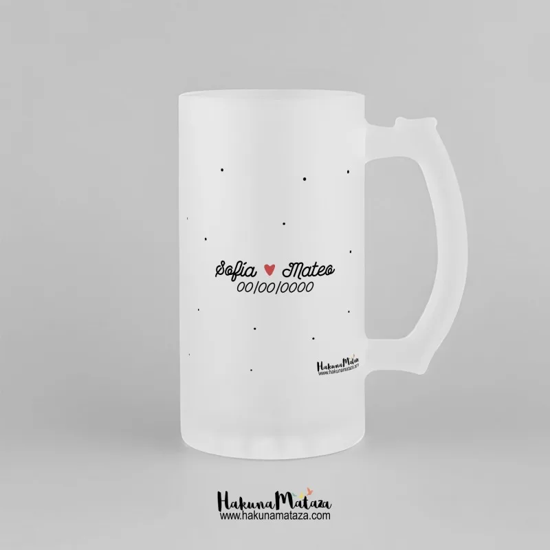 Jarra de cristal personalizada - Gracias · detalle
