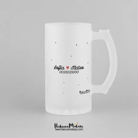 Jarra de cristal personalizada - Gracias · detalle