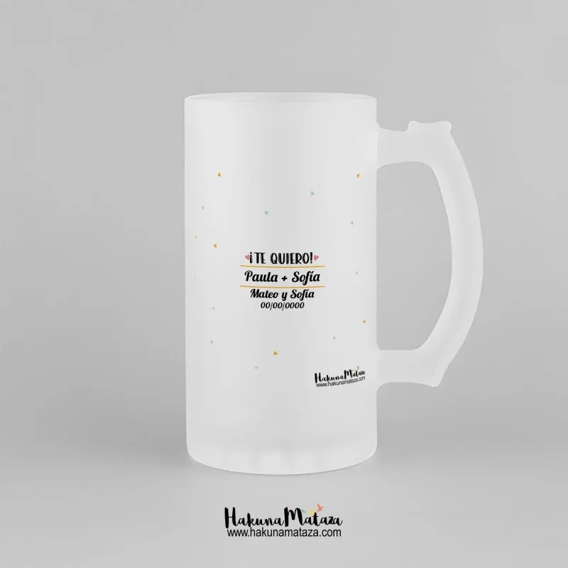 Jarra de cristal personalizada - Por los momentos vividos · detalle