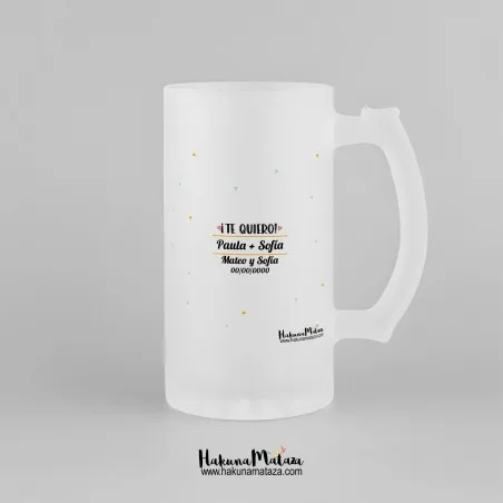 Jarra de cristal personalizada - Por los momentos vividos · detalle