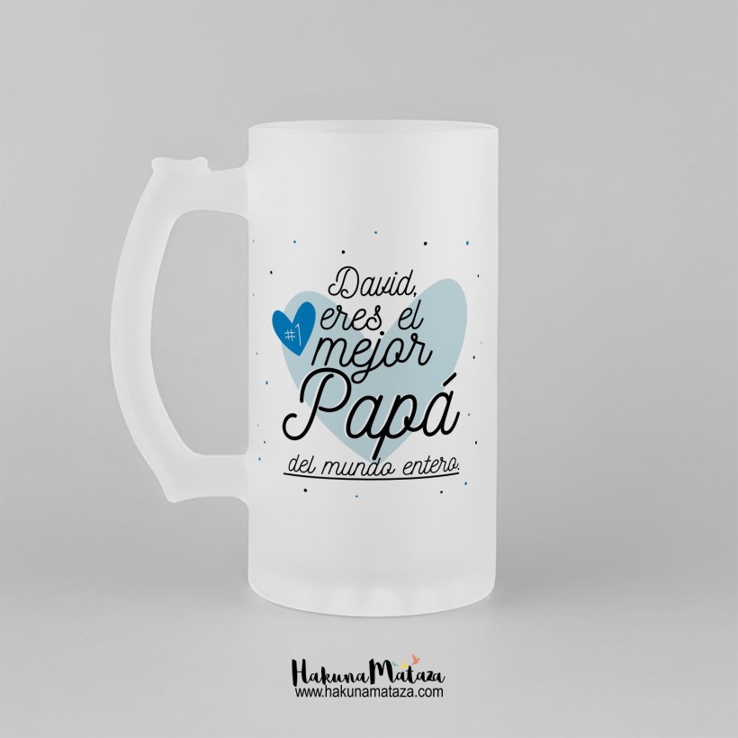 Jarra de cerveza personalizada En esta jarra bebe el mejor papá