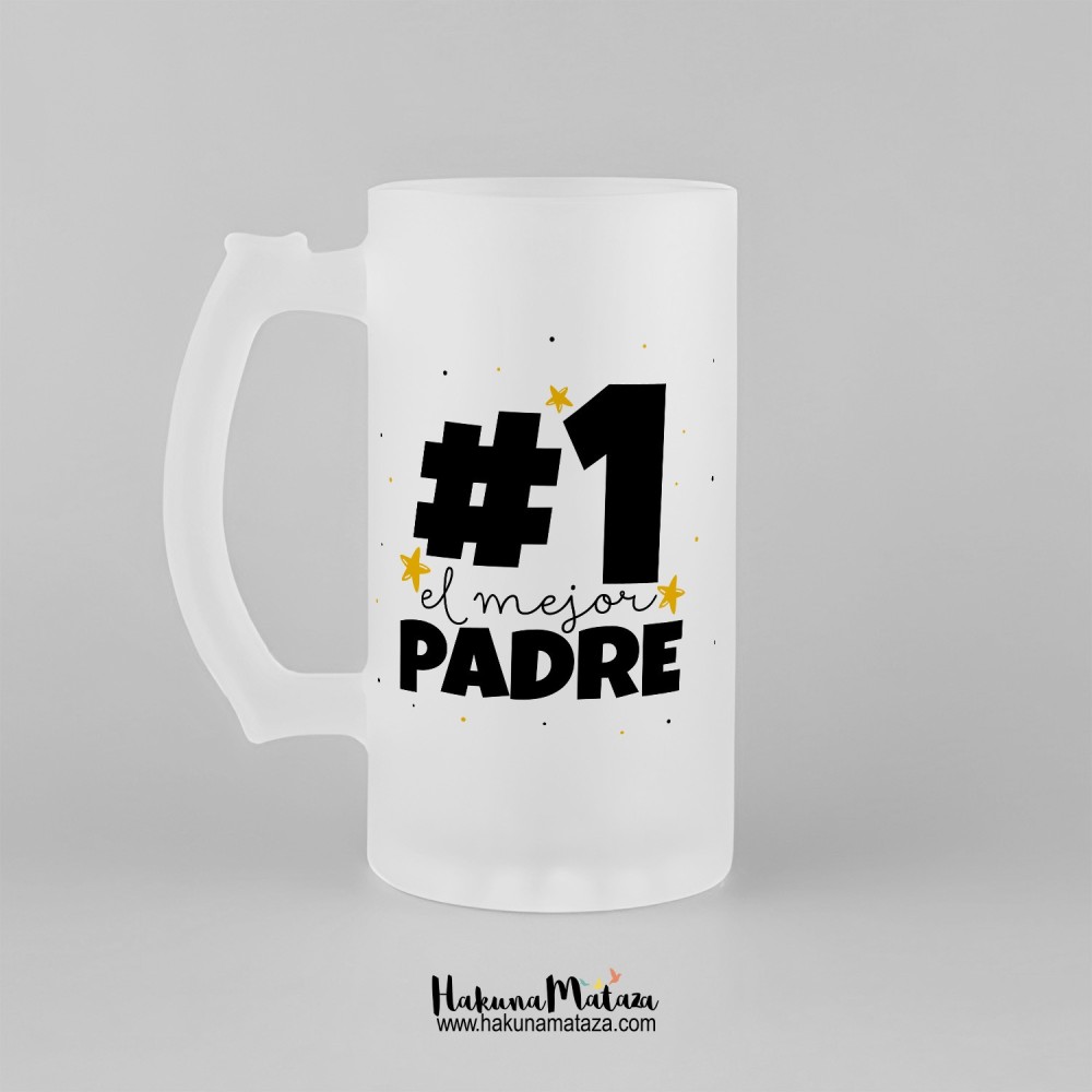 Jarra de cristal personalizada - El mejor padre - madre