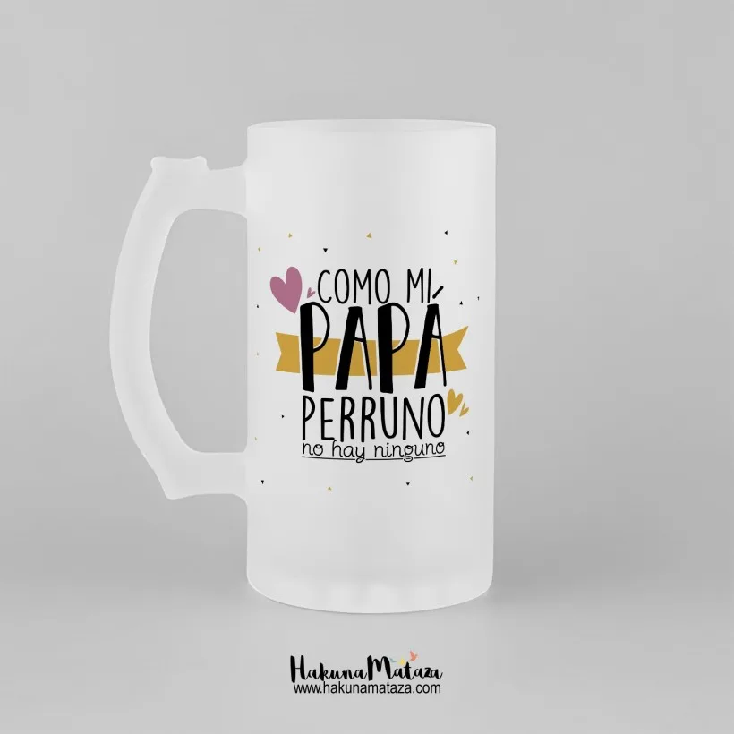 Jarra de cristal personalizada - Papá / Mamá perruno | Hakuna Mataza
