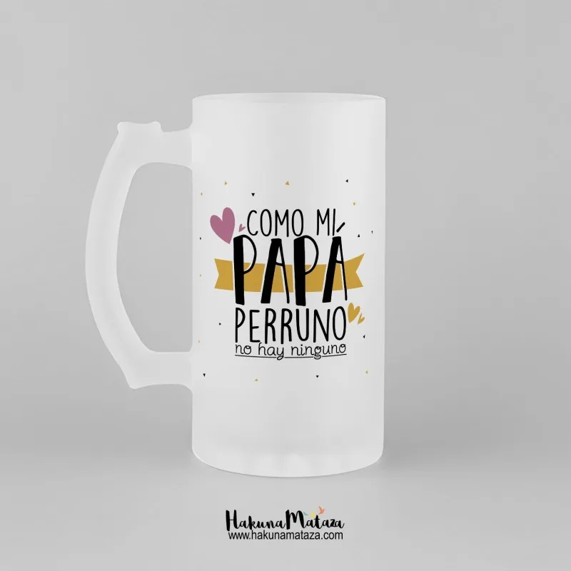 Jarra de cristal personalizada - Papá / Mamá perruno | Hakuna Mataza