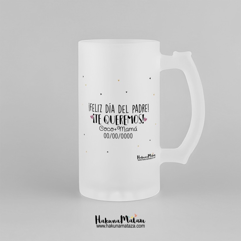 Jarra de cristal personalizada - Papá - Mamá perruno-a