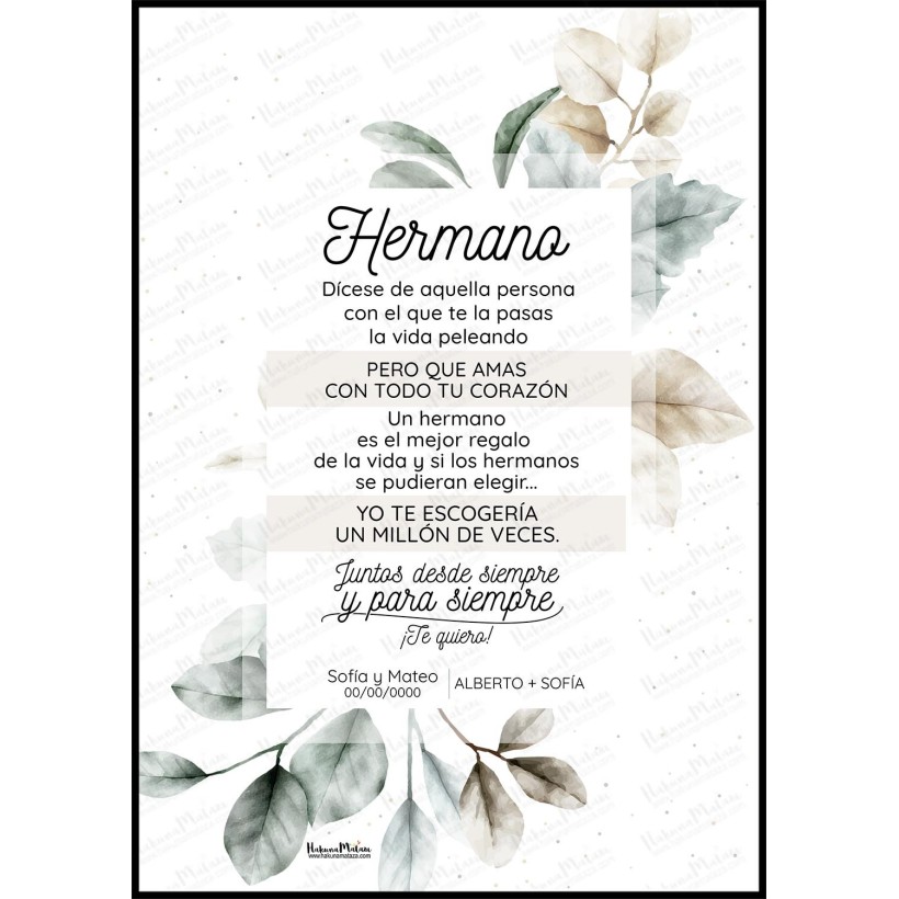 Lámina personalizada - Hermano / hermana