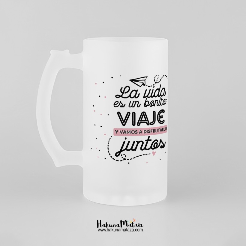 Jarra de cristal personalizada - La vida es un bonito